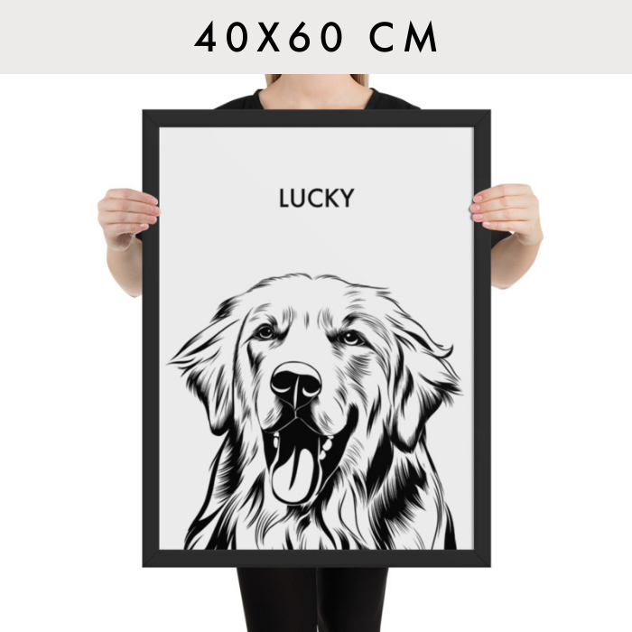 Personalisiertes Haustierportrait nach Fotovorlage - Pencil Art 40x60 cm / 1 / nur Poster - Mimi & Filou