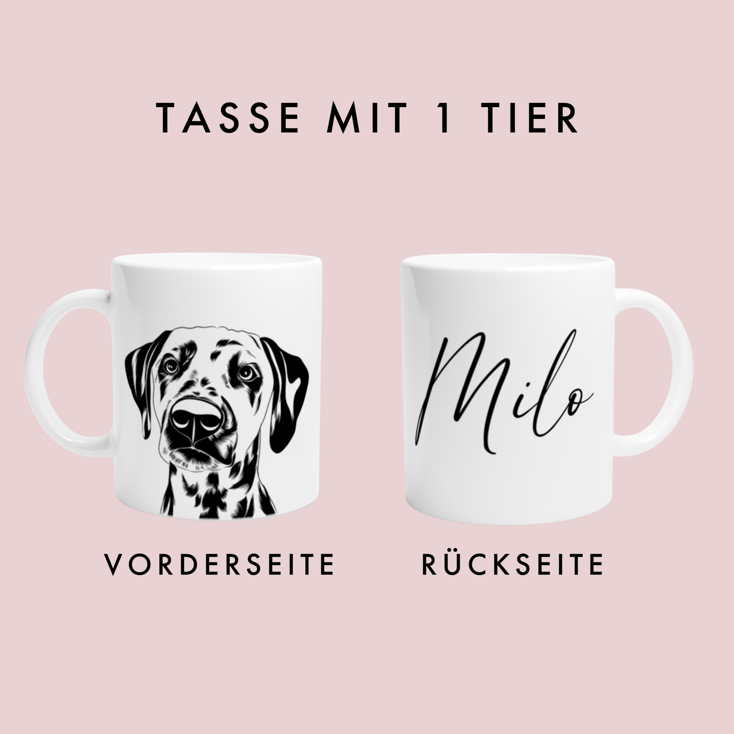 Personalisierte Haustier-Tasse - Pencil Art