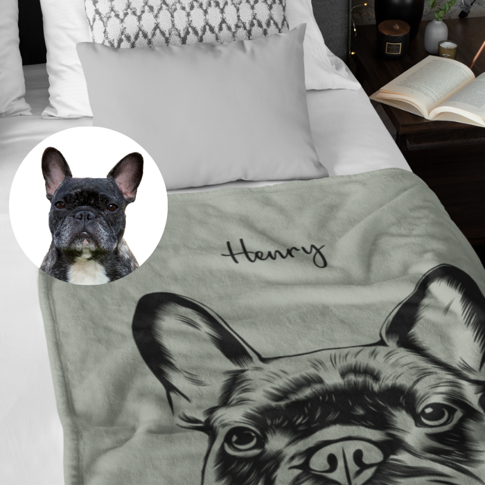 Personalisierte Premium Decke nach Fotovorlage - Pencil Art - Mimi & Filou
