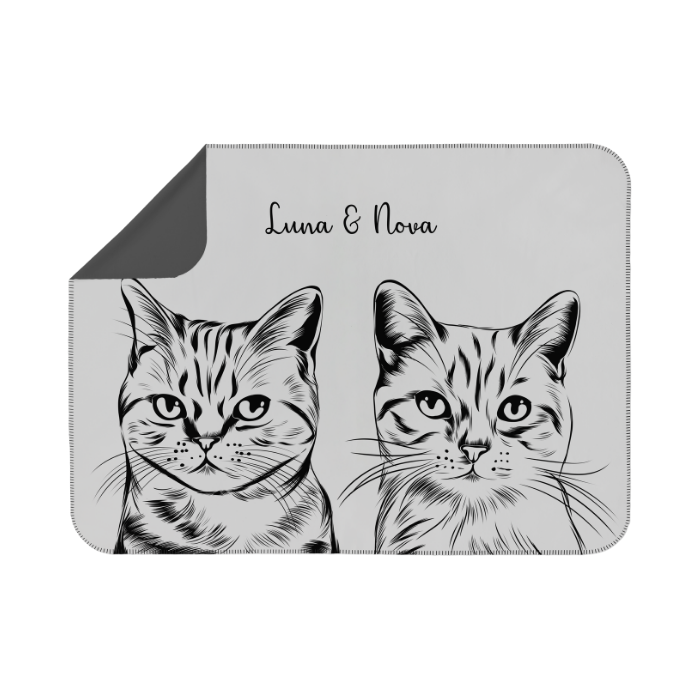 Personalisierte Premium Decke nach Fotovorlage - Pencil Art S (100x70 cm) / 2 - Mimi & Filou