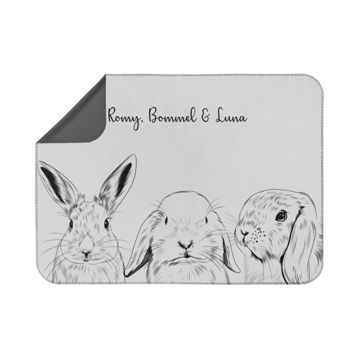 Personalisierte Premium Decke nach Fotovorlage - Pencil Art S (100x70 cm) / 3 - Mimi & Filou