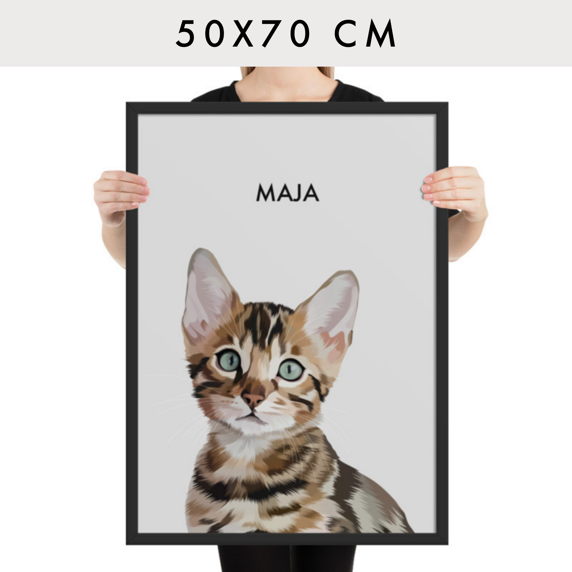 Personalisiertes Haustierportrait nach Fotovorlage - Modern Art 50x70 cm / 1 / nur Poster - Mimi & Filou