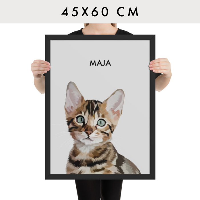 Personalisiertes Haustierportrait nach Fotovorlage - Modern Art 45x60 cm / 1 / nur Poster - Mimi & Filou