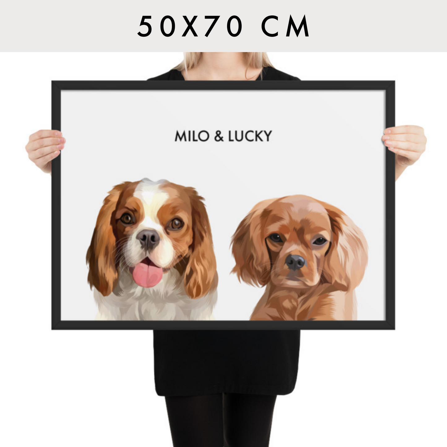 Personalisiertes Haustierportrait nach Fotovorlage - Modern Art 50x70 cm / 2 / nur Poster - Mimi & Filou