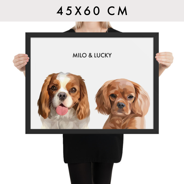 Personalisiertes Haustierportrait nach Fotovorlage - Modern Art 45x60 cm / 2 / nur Poster - Mimi & Filou