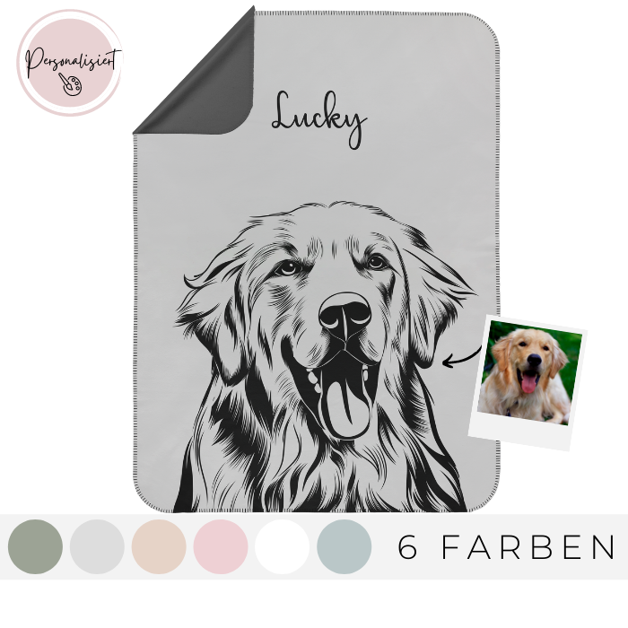 Personalisierte Premium Decke nach Fotovorlage - Pencil Art S (100x70 cm) / 1 - Mimi & Filou
