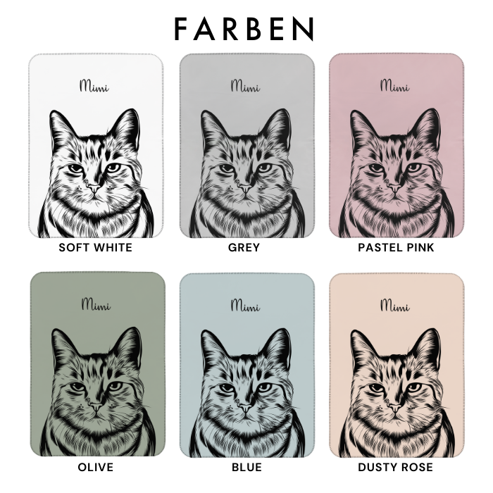 Personalisierte Premium Decke nach Fotovorlage - Pencil Art - Mimi & Filou