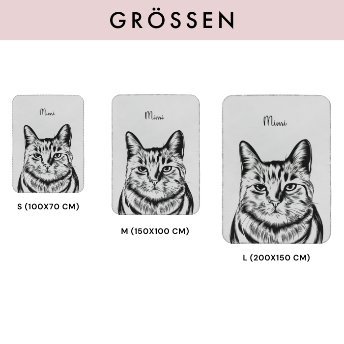 Personalisierte Premium Decke nach Fotovorlage - Pencil Art - Mimi & Filou