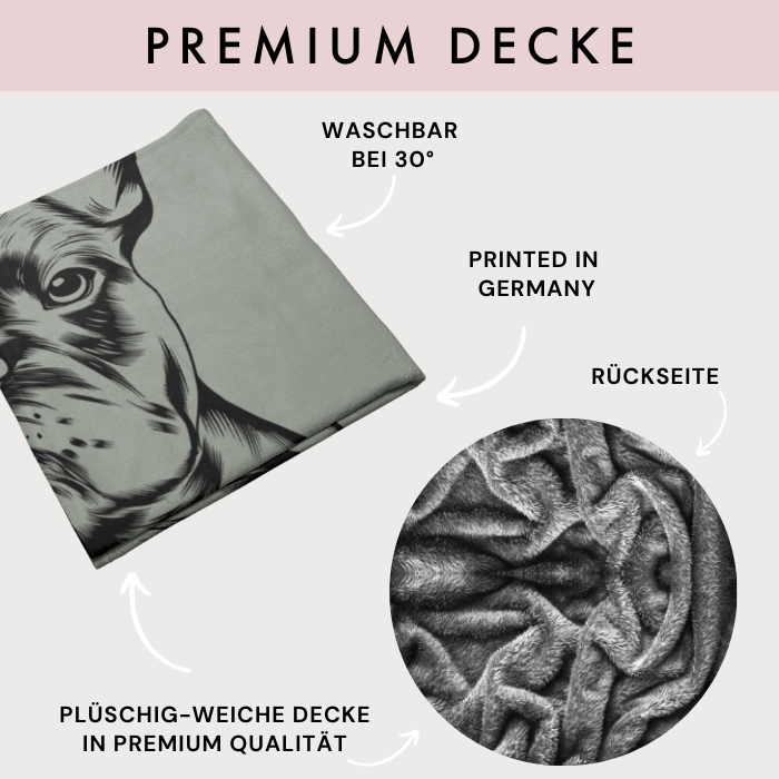 Personalisierte Premium Decke nach Fotovorlage - Pencil Art - Mimi & Filou