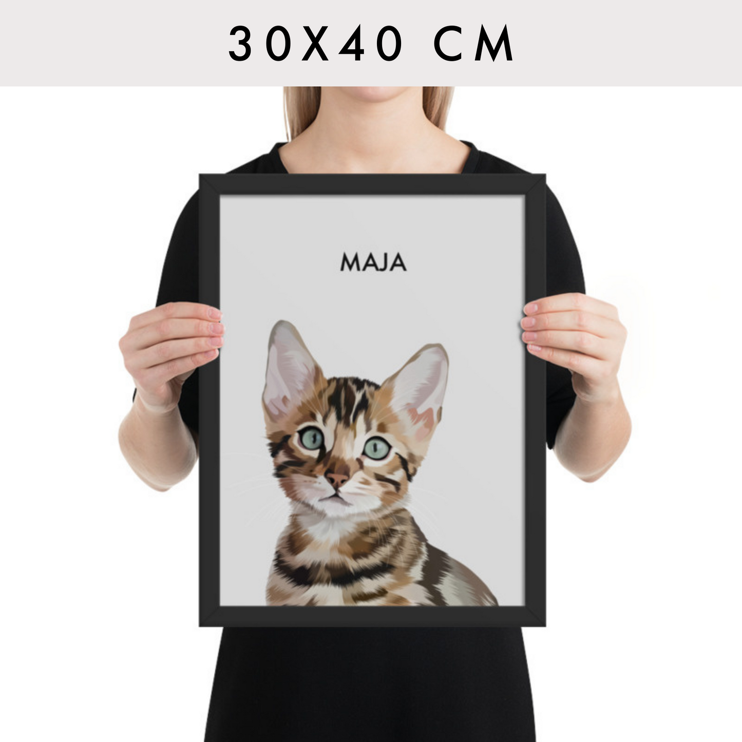 Personalisiertes Haustierportrait nach Fotovorlage - Modern Art 30x40 cm / 1 / nur Poster - Mimi & Filou